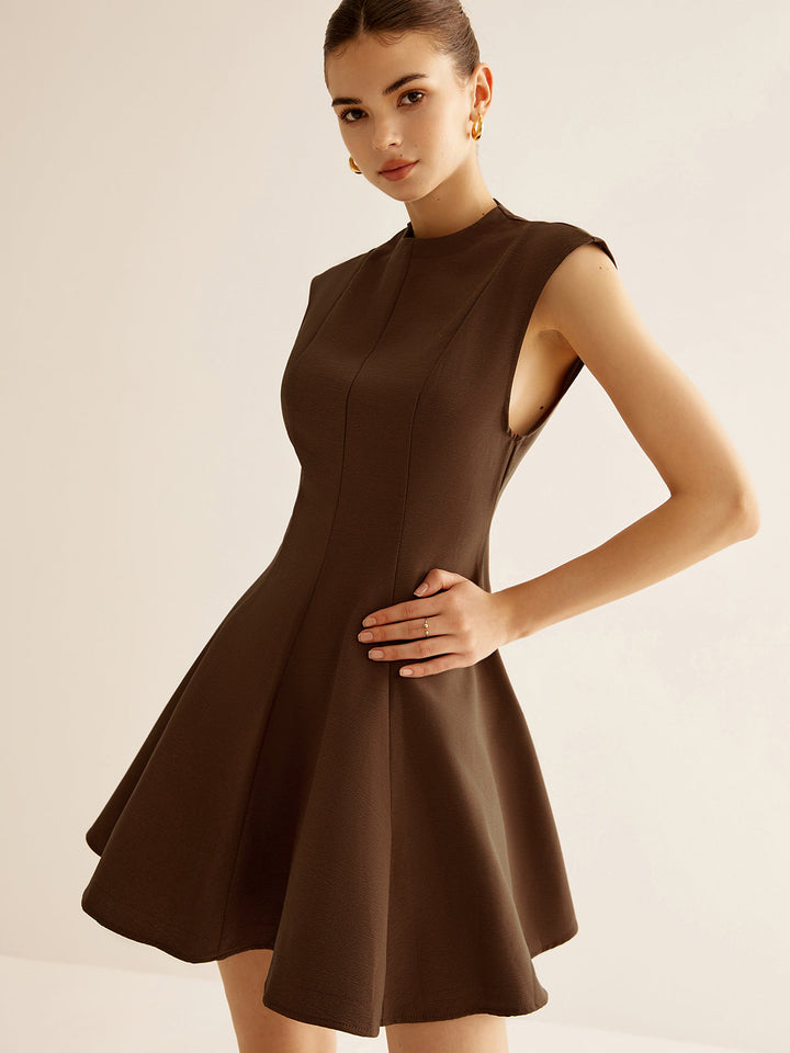 Pliseli Boru Fermuarlı Tank Elbise