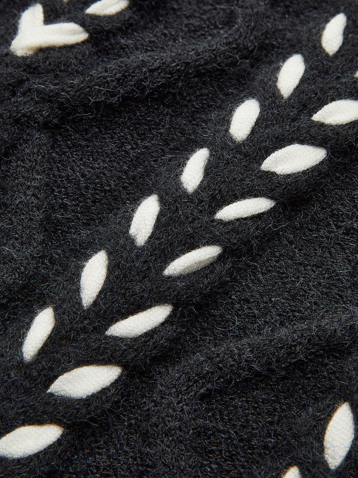 Kontrast Bağlama Sıkıştırılmış Büküm Kazak