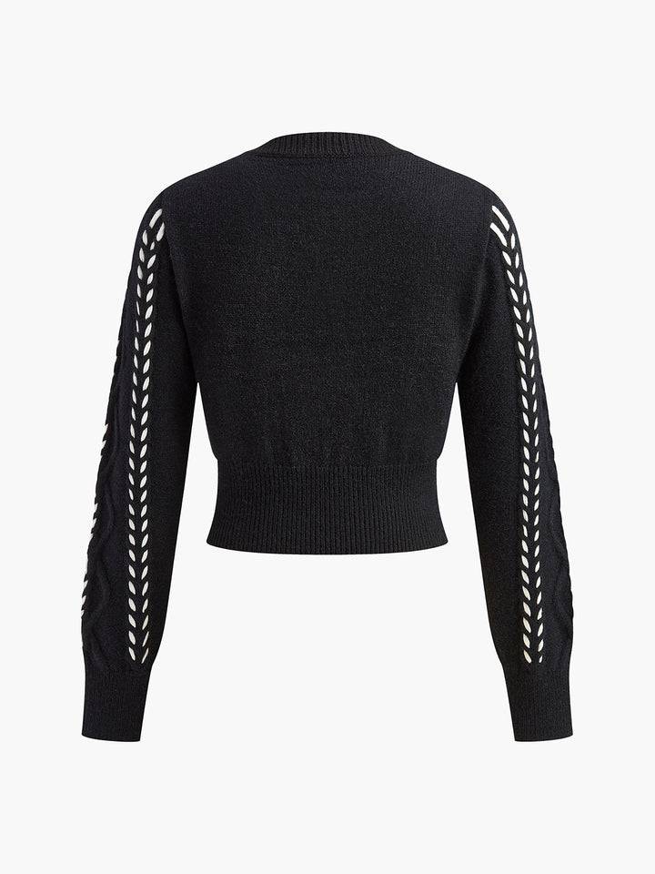 Kontrast Bağlama Sıkıştırılmış Büküm Kazak