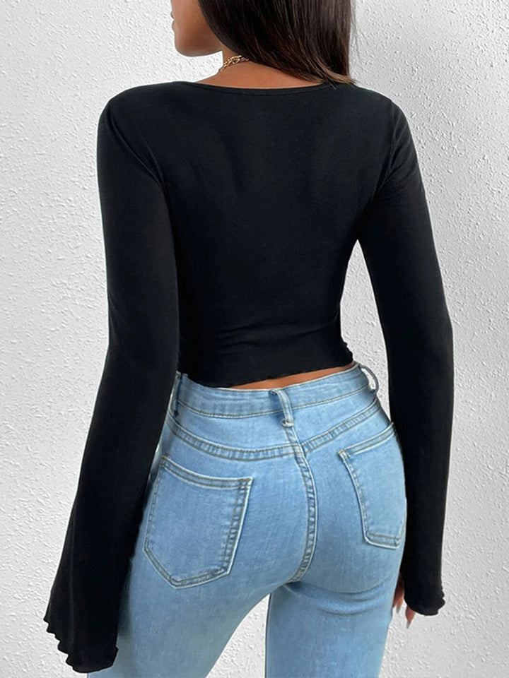 Asimetrik Sevgilim Düğümlü Jersey Üst