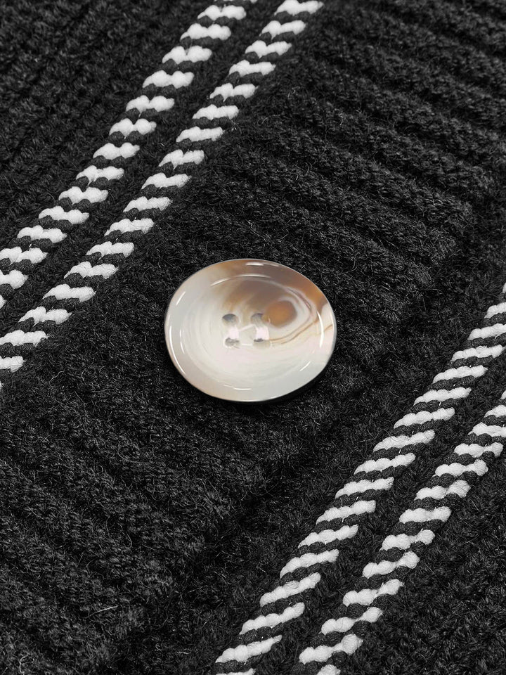 Kontrast Boru Panel Rahat Hırka