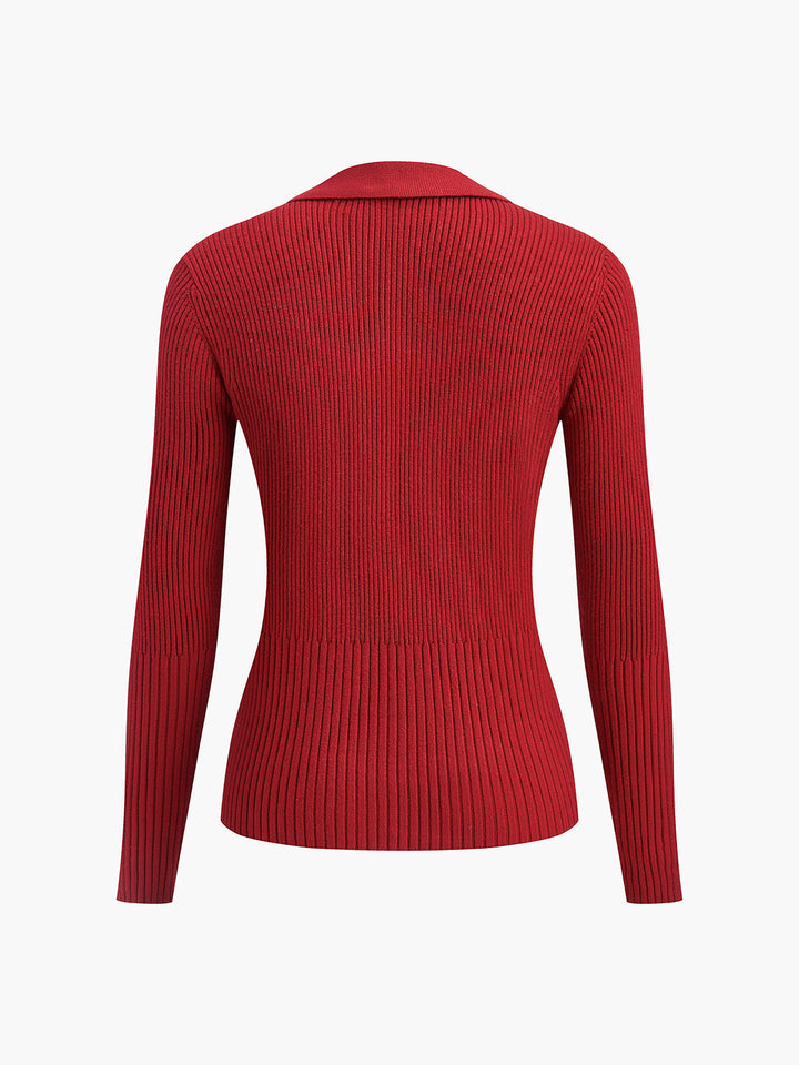 Kaburgalı Metal Tasarım Polo Hırka