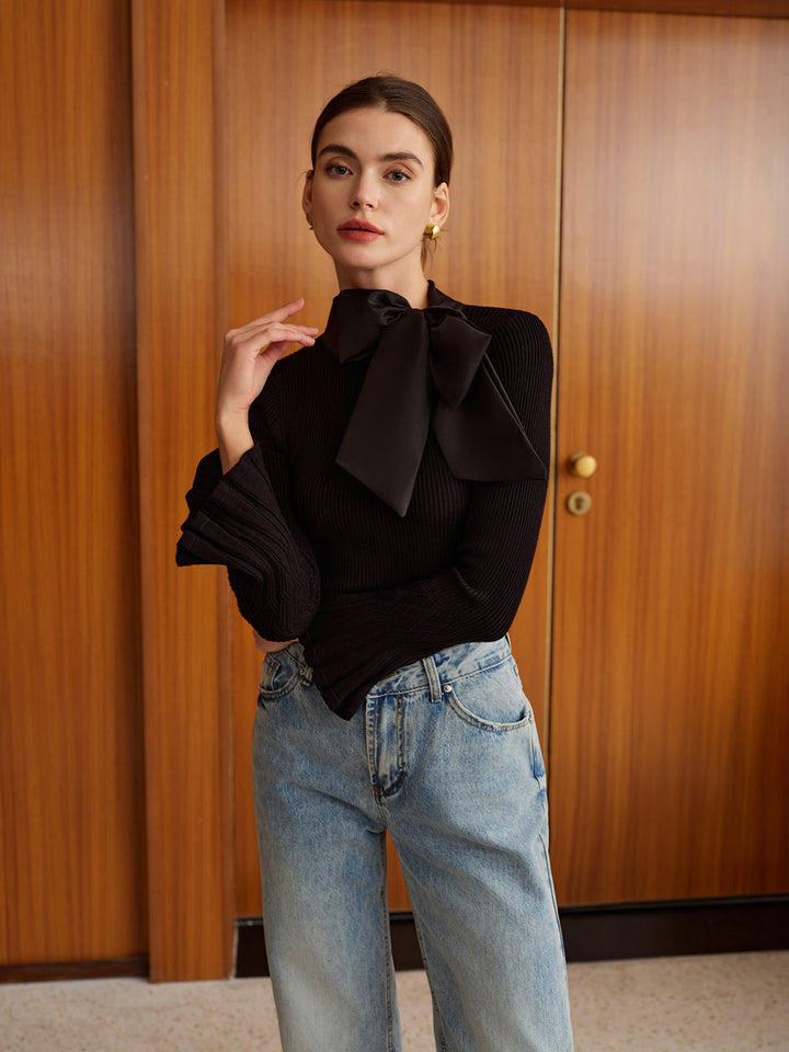 Fiyonk Dekor Çan Kol Örgü Üst