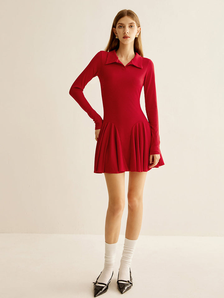 Pliseli Ribana Panel Elbise