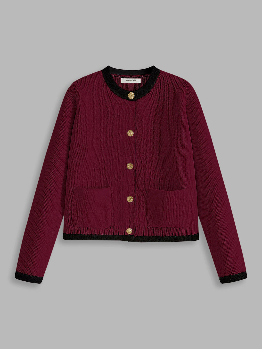 Kontrast Kesimli Jersey Kardigan