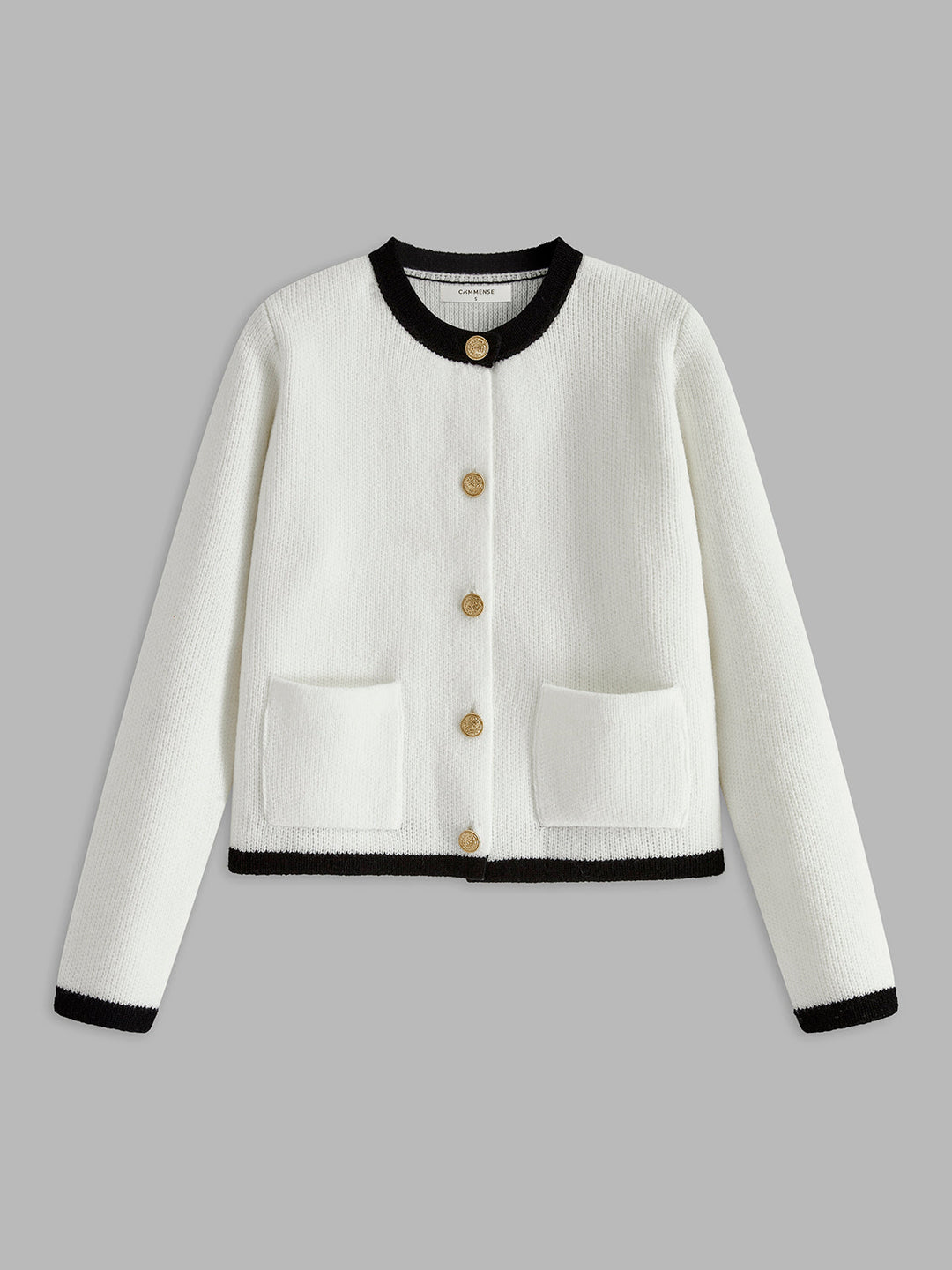 Kontrast Kesimli Jersey Kardigan