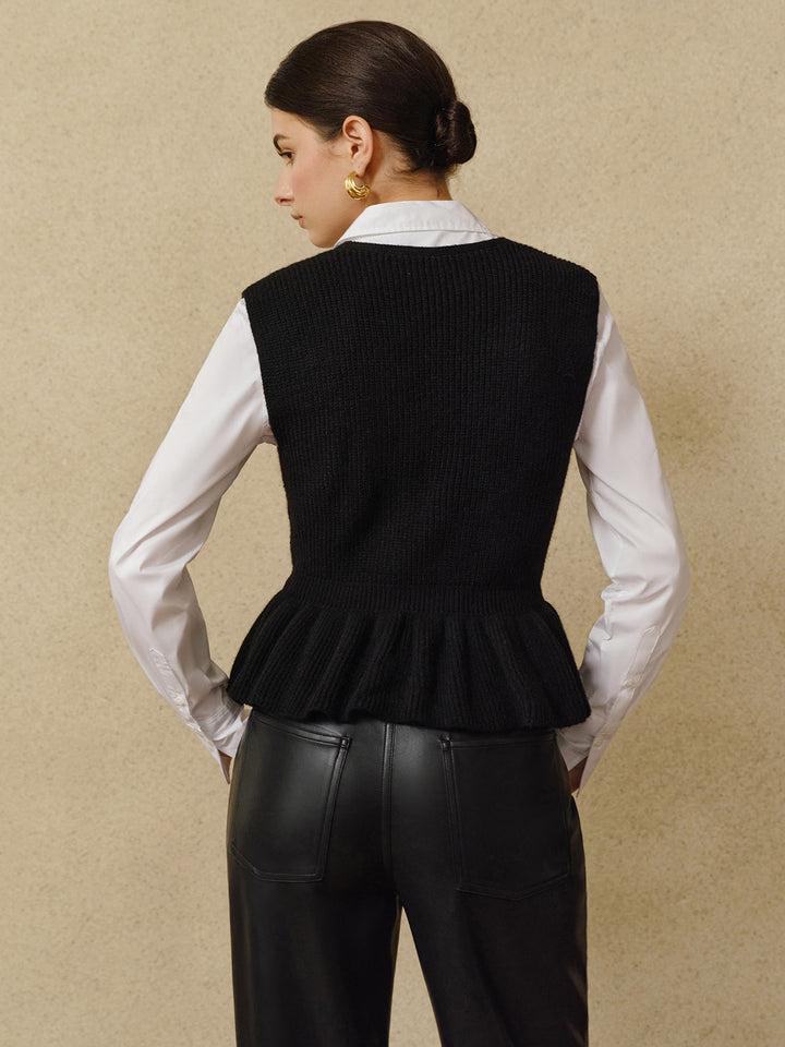 Kaburgalı Volanlı Kazak Yelek