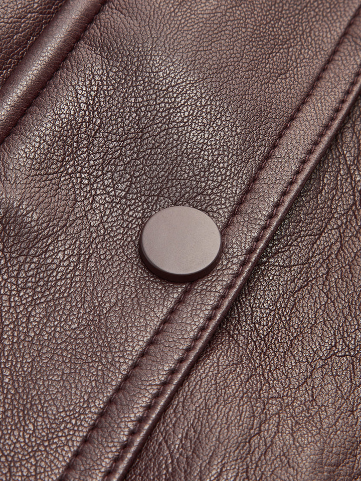 Polar Astarlı Suni Deri Fermuarlı Kaban