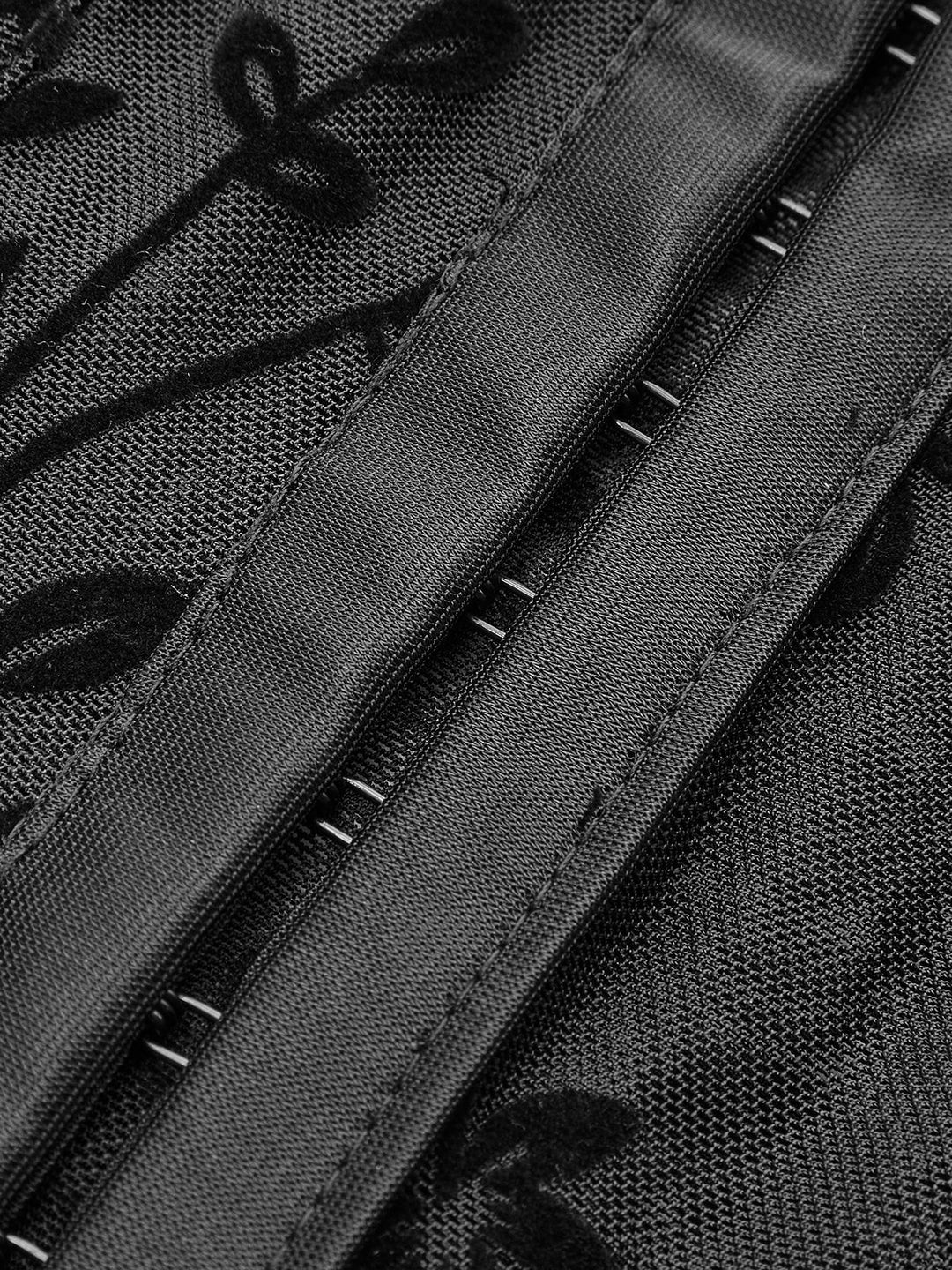 Çiçekli Şeffaf File Yapılandırılmış Korse