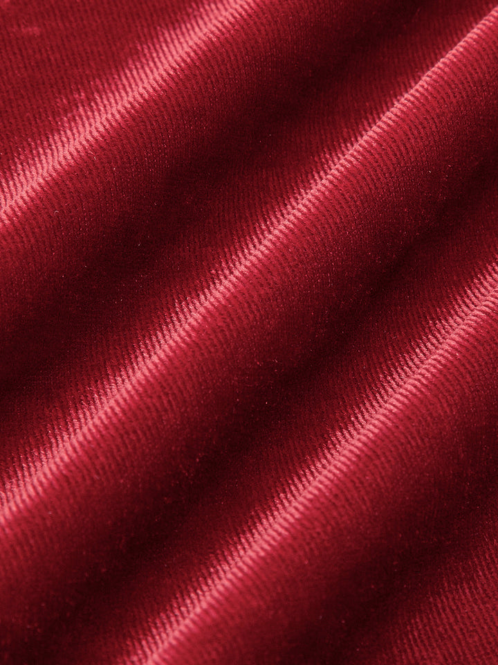 Balıkçı Yaka Düğümlü Kadife Elbise