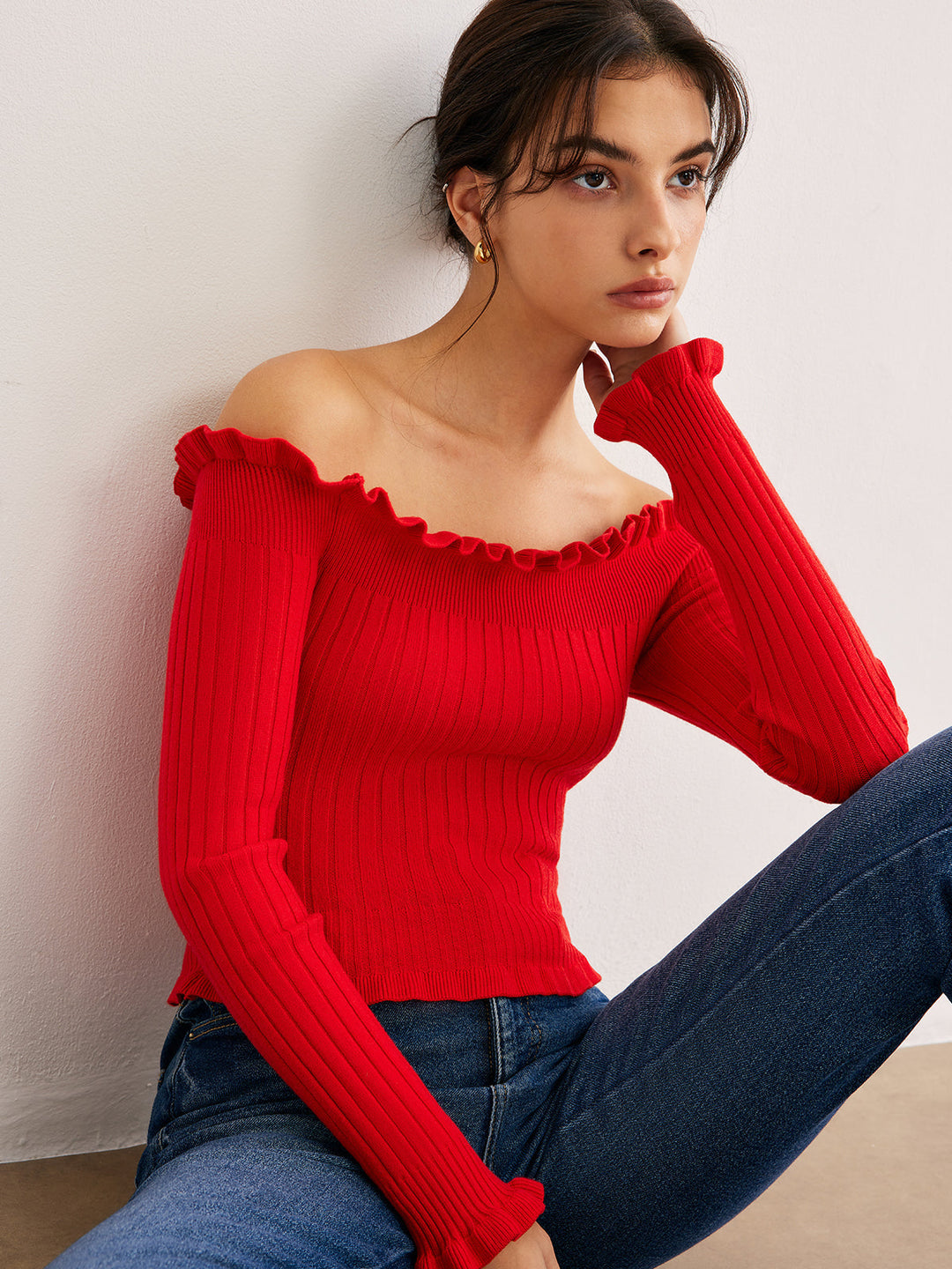 Straplez Marul Yaka Kazak Bluz