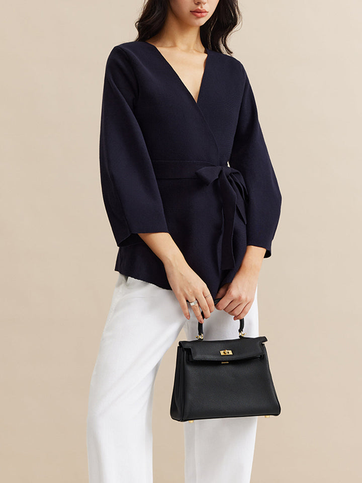 Minimalist Kemerli Sarma Kardigan