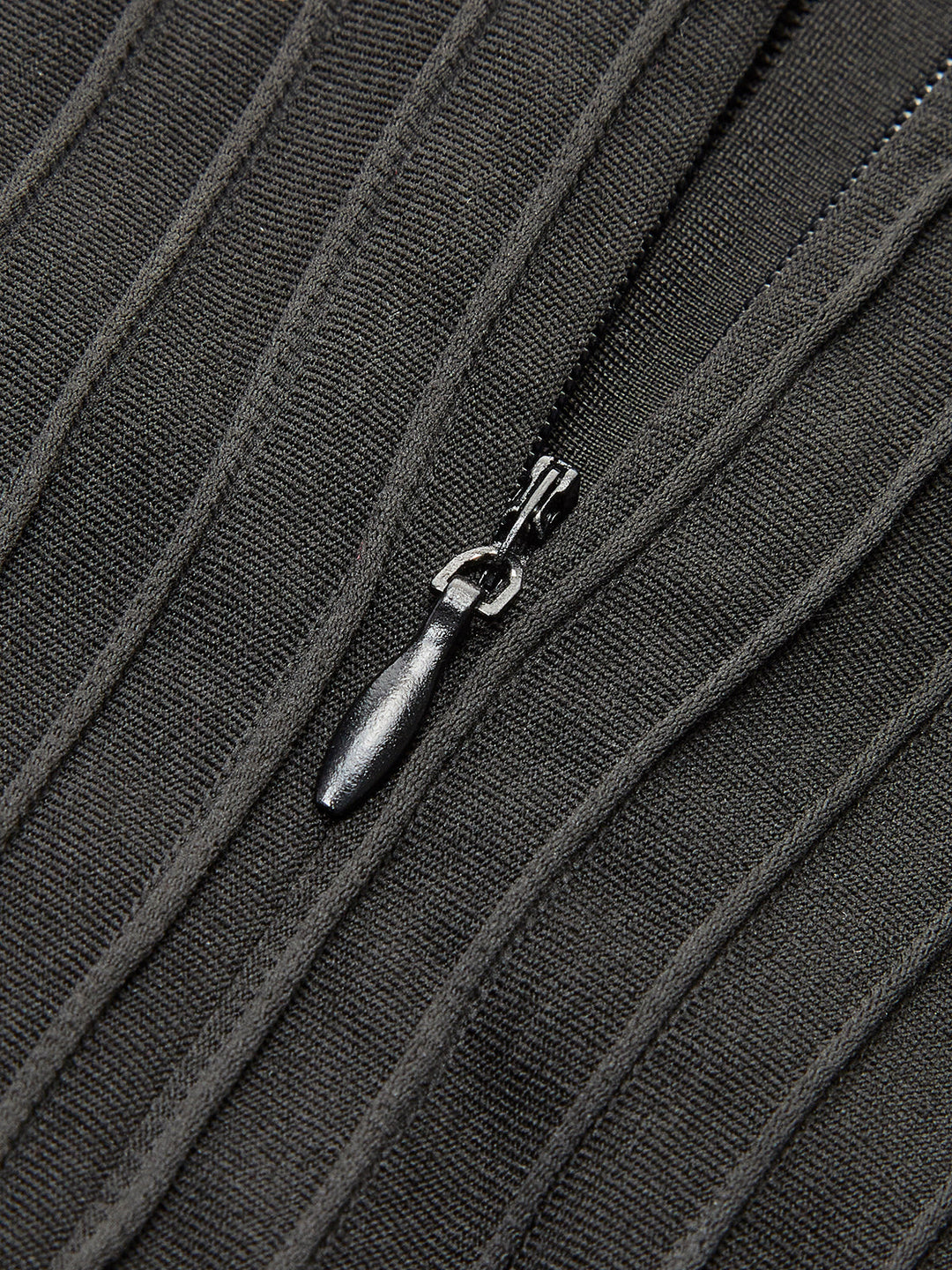 Pliseli Suni Deri Panel Elbise