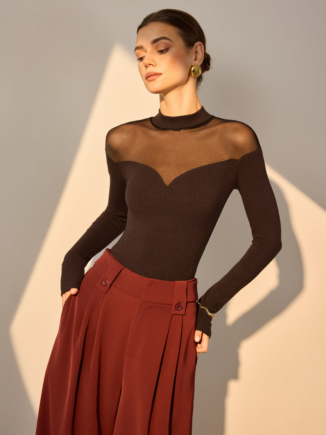 Şeffaf File Detaylı Sevgili İnce Üst