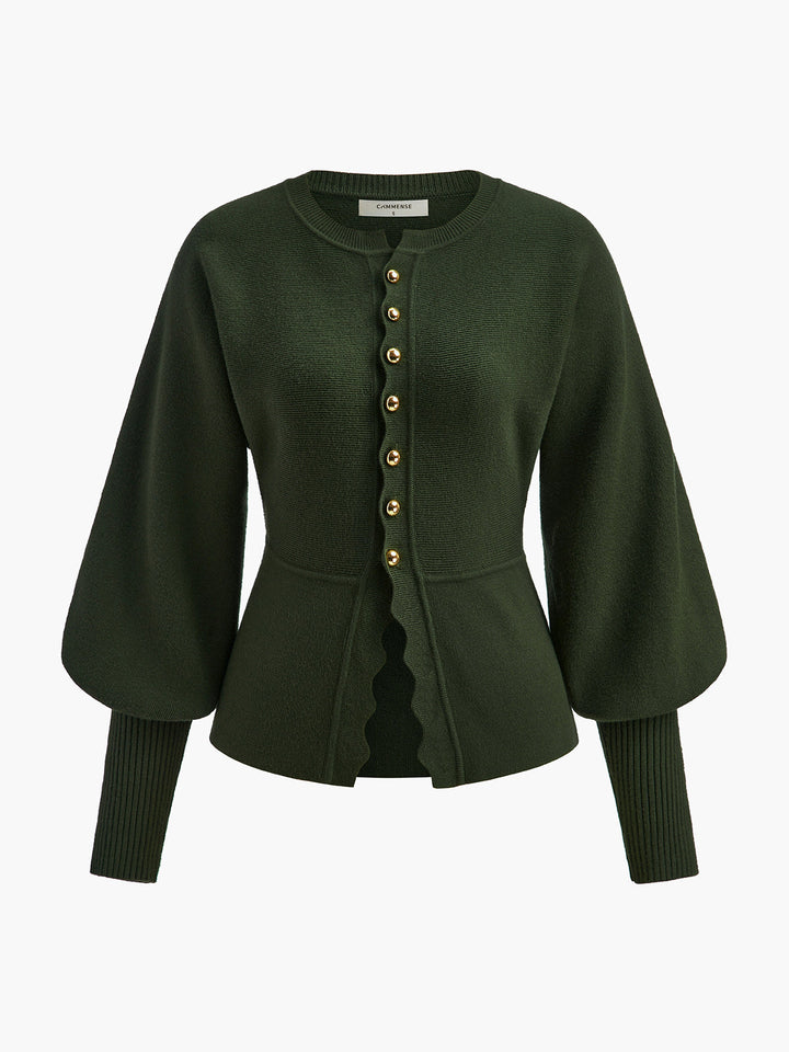 Bacaklı Koyun Kol Dalgalı Kesim Örgü Üst