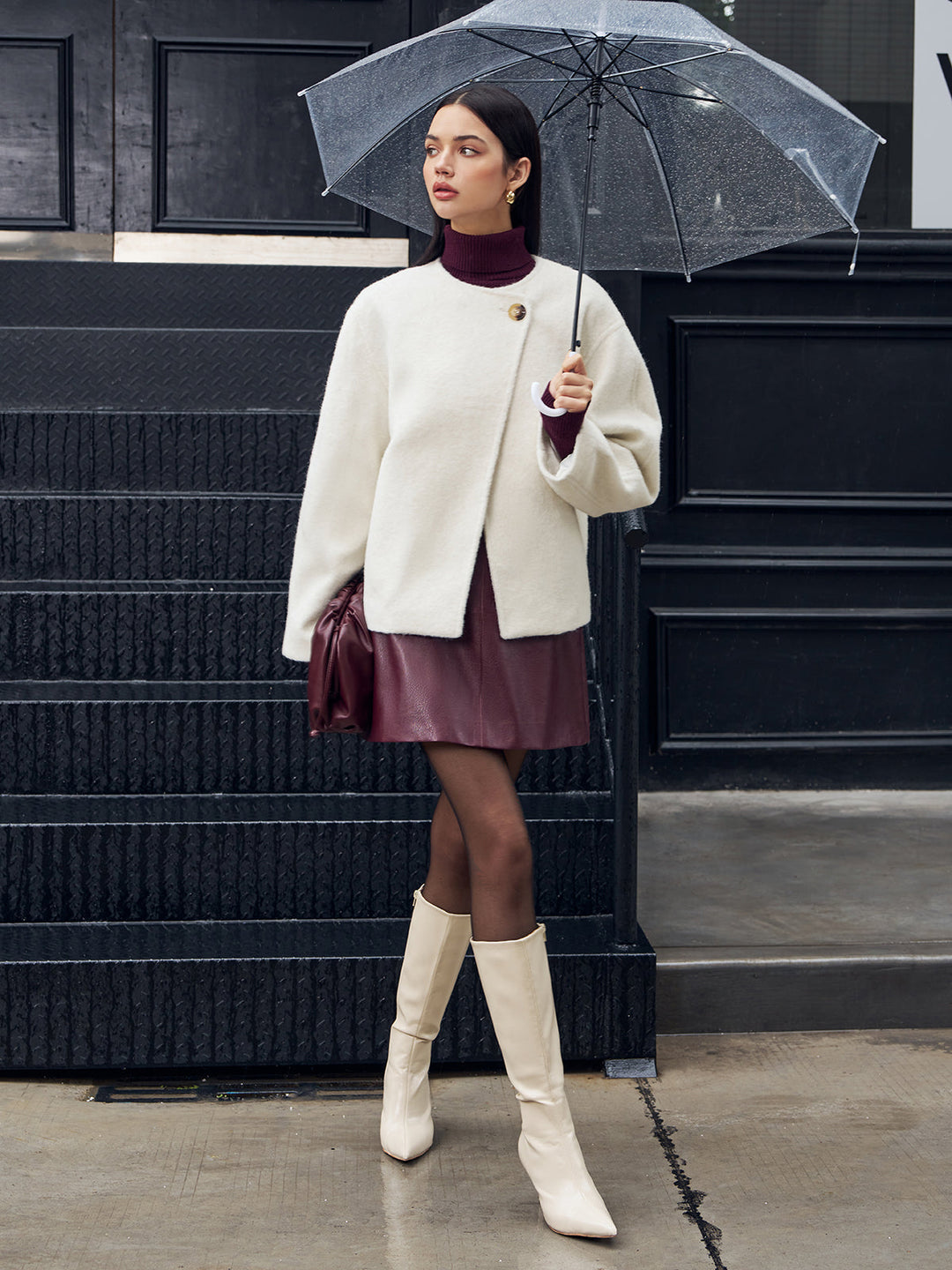 Romance Düğmeli Shift Mont