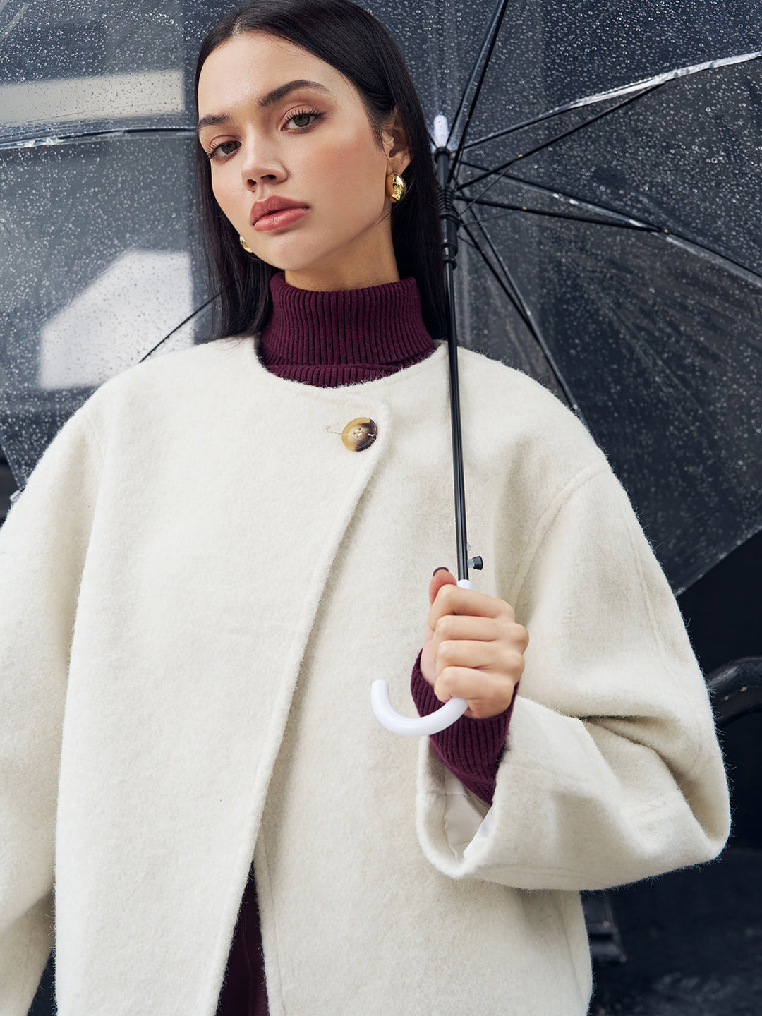 Romance Düğmeli Shift Mont