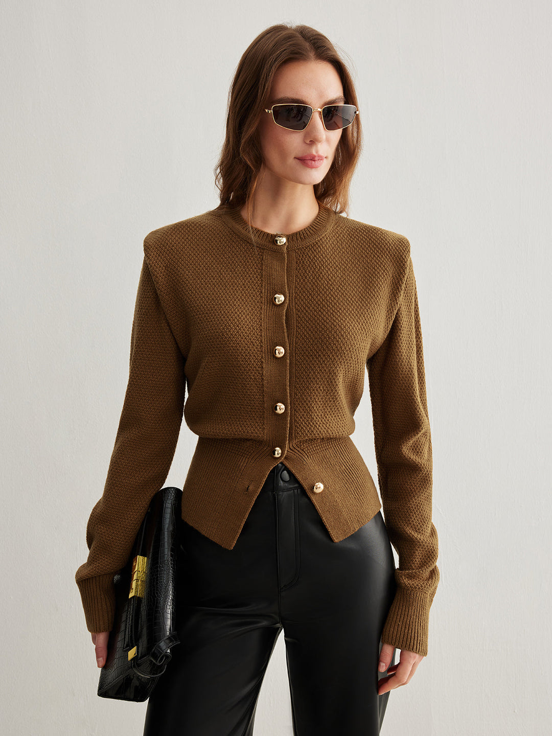 Vintage Yün Karışımlı Düğmeli Hırka