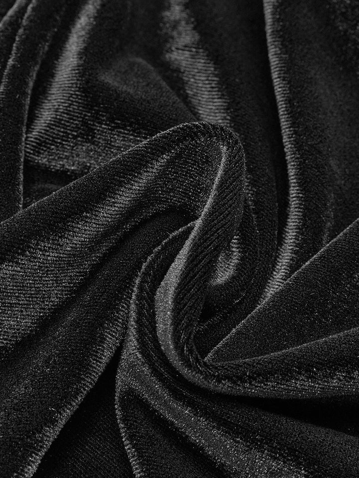 Kadife Bölünmüş Düğmeli Üst