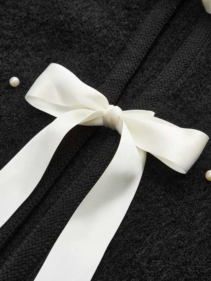 Boncuklu Dekor Fiyonk Örgü Üst