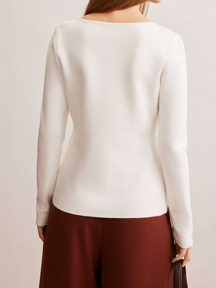 Damla Düğmeli V Yaka Hırka