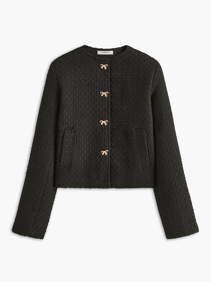 Altın Fiyonklu Tweed Ceket