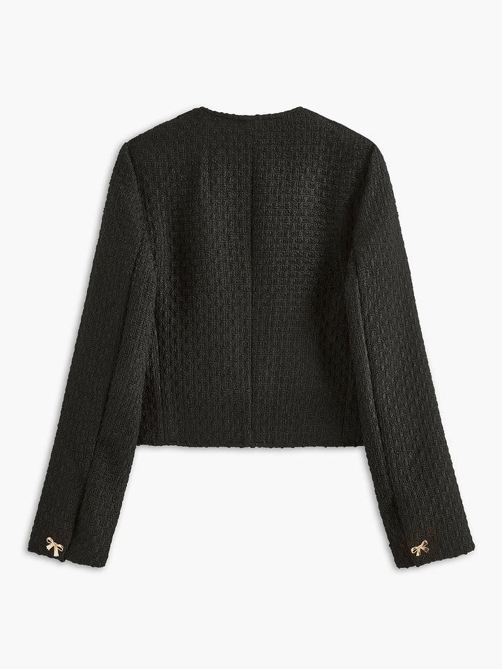 Altın Fiyonklu Tweed Ceket