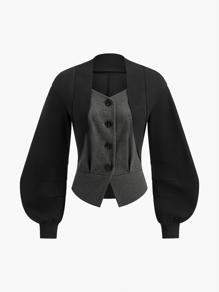 2'Si 1 Arada Fener Kollu Tweed Ceket