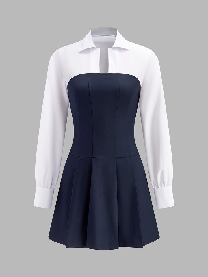 Pliseli Panel Polo Elbise