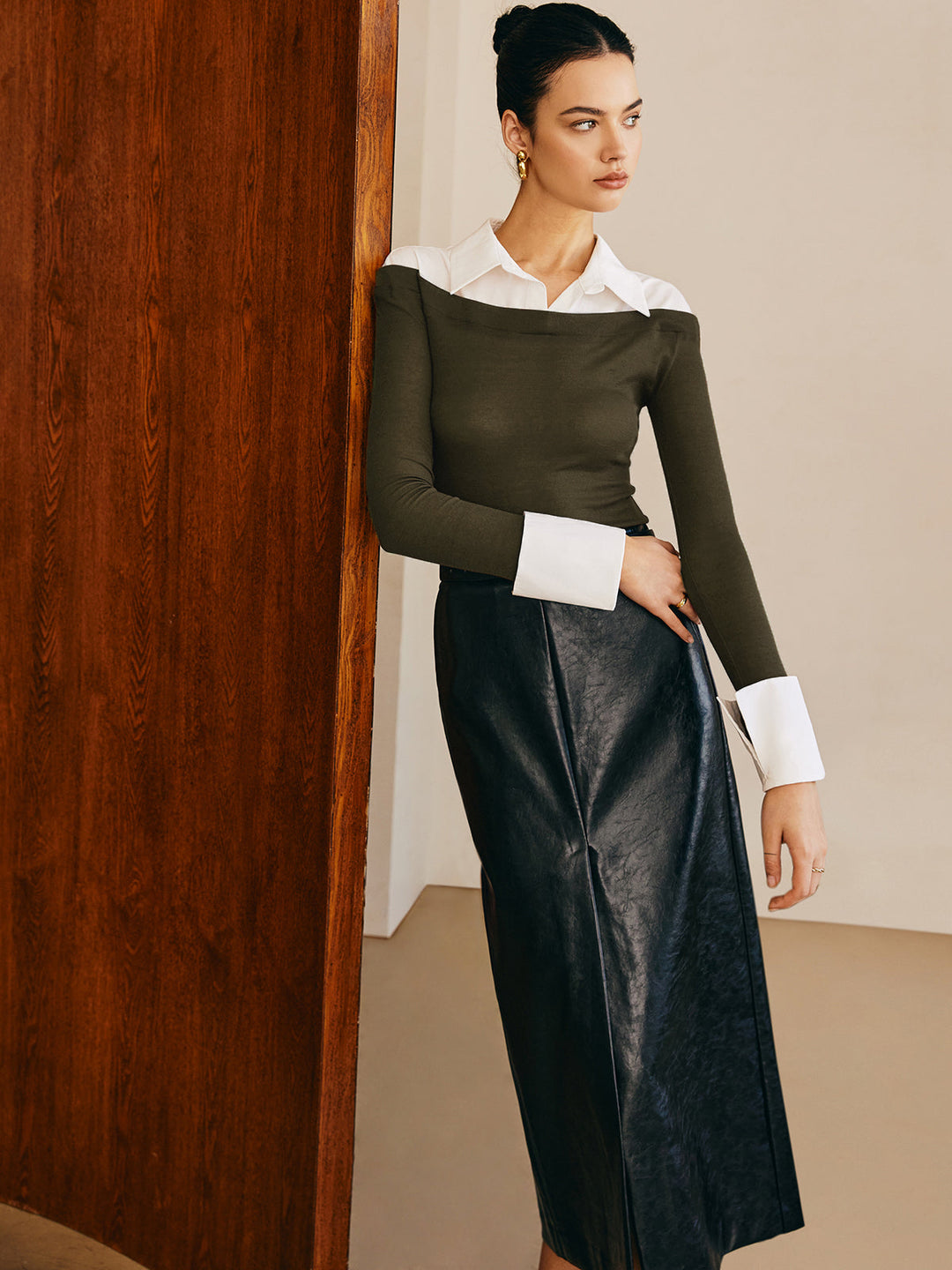 Yarı Şeffaf Panel Jersey Slim Üst