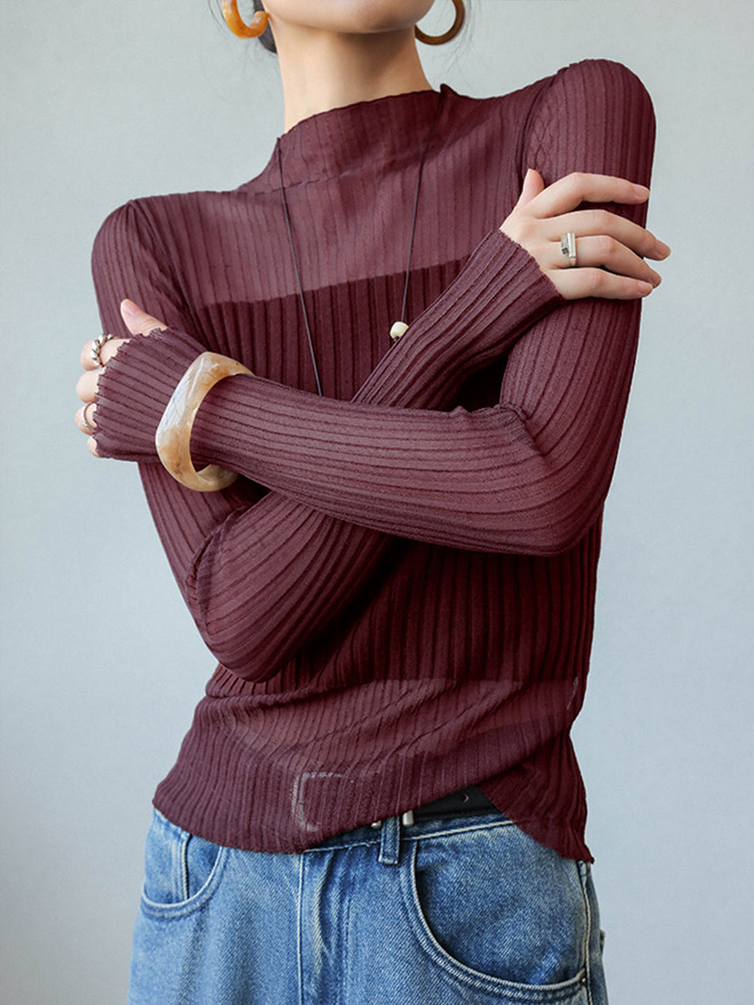 Şeffaf Panel İnce Kazak