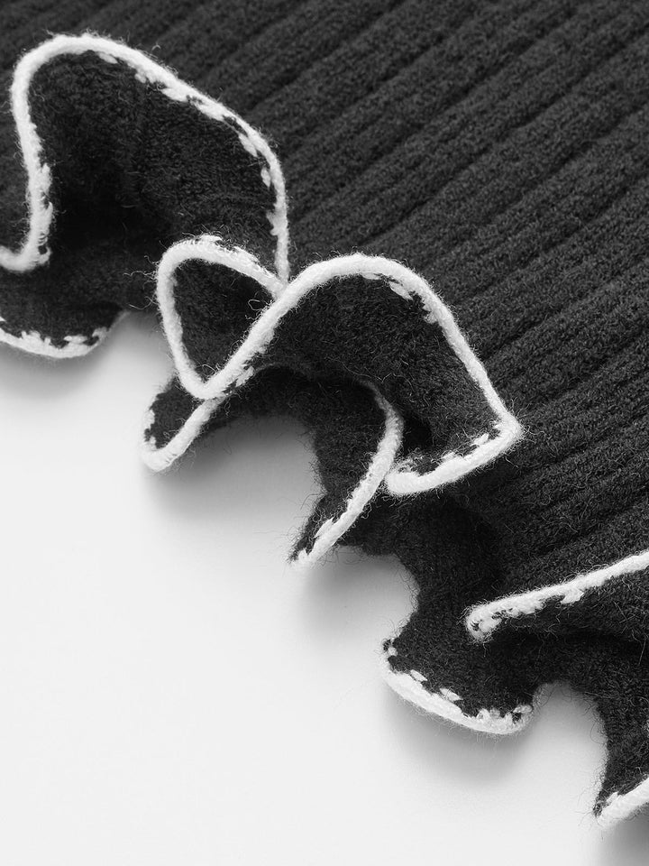 Kontrast Volanlı Kazak