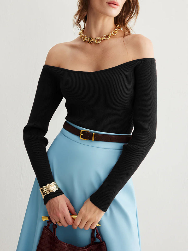 Soğuk Omuzlu İnce Kazak