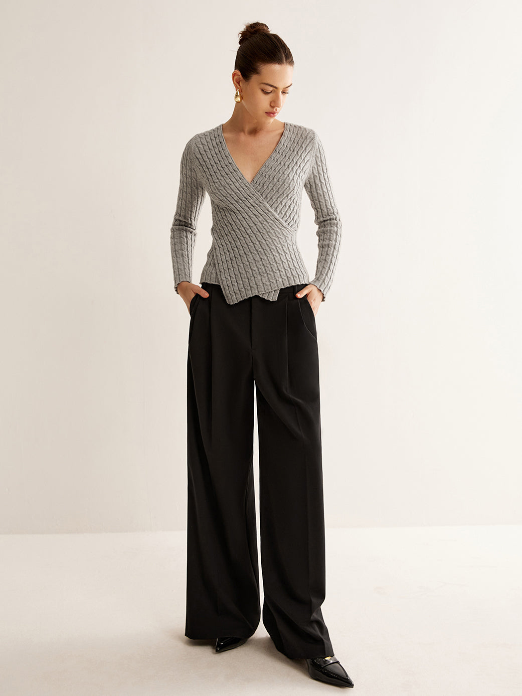 V Yaka Çapraz Örgü Üst