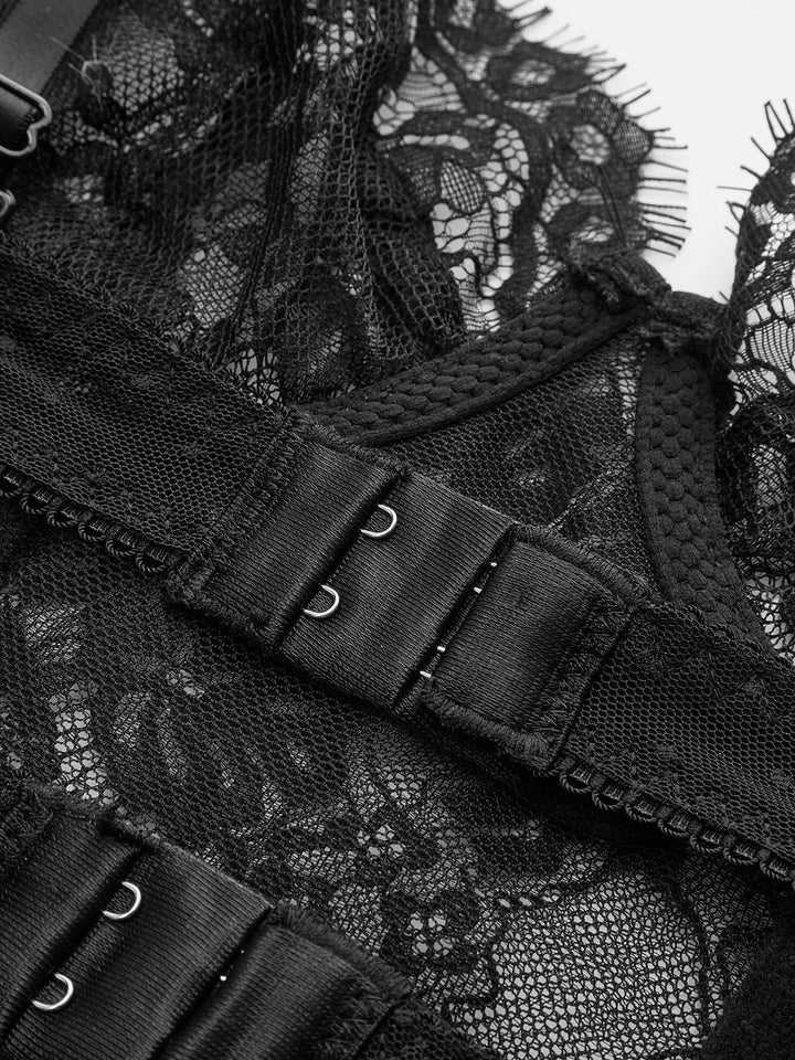 Şeffaf Dantel Kısa Korse