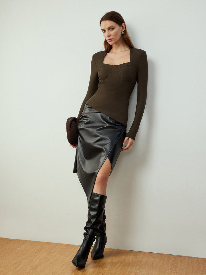 Asimetrik Dar Tişört