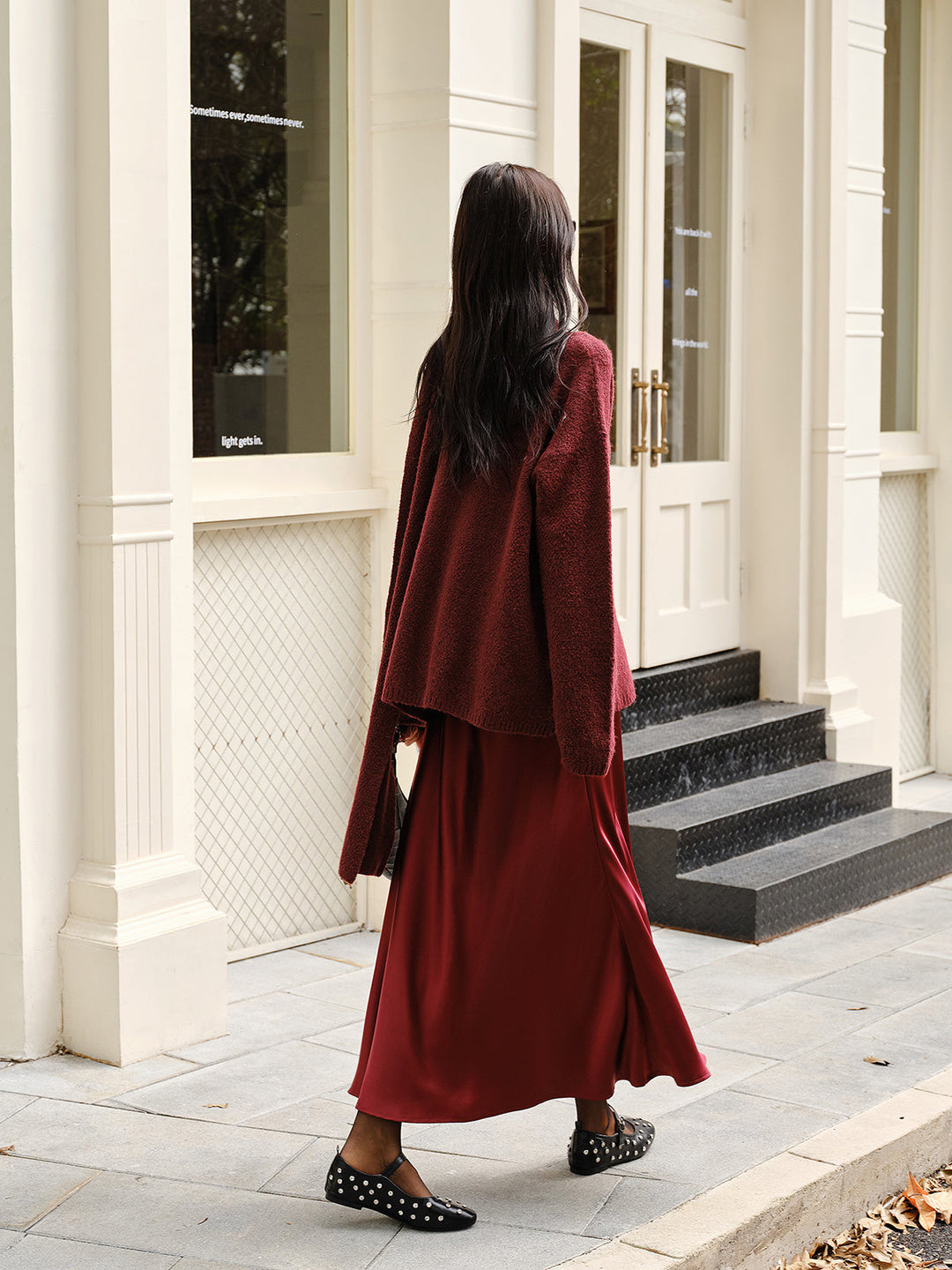 Yün Karışımlı Bol Kazak Ve Eşleşen Atkı