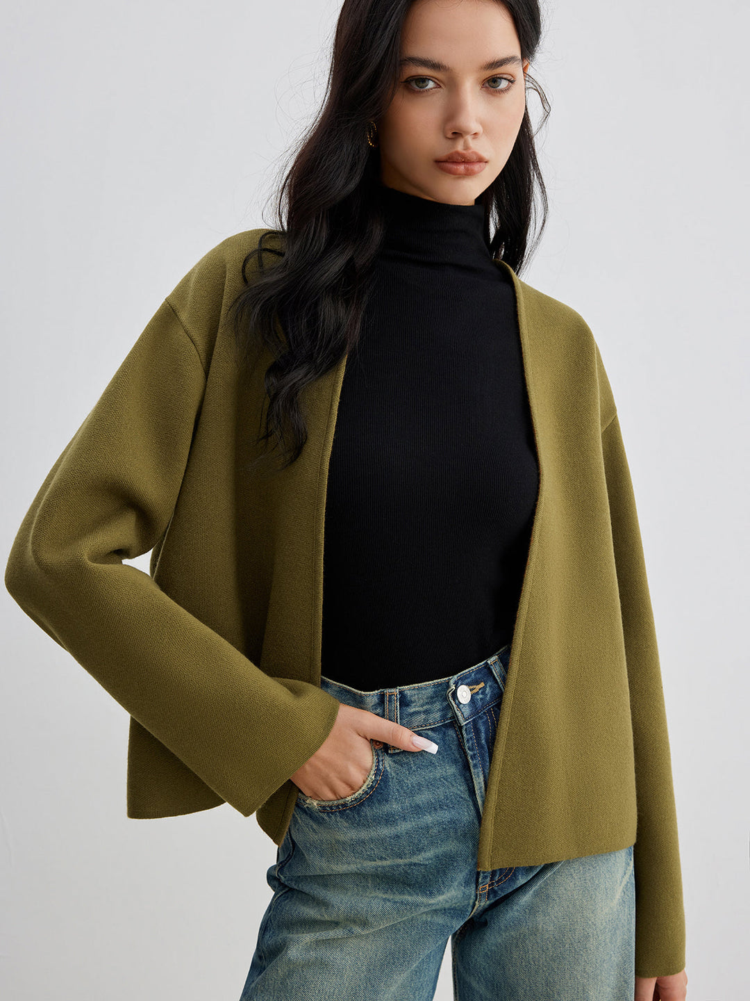 Retro Shift Cardigan Kemersiz