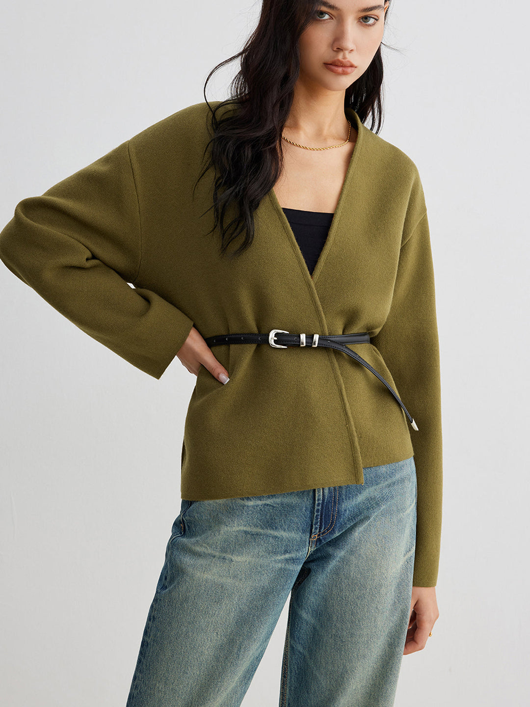 Retro Shift Cardigan Kemersiz