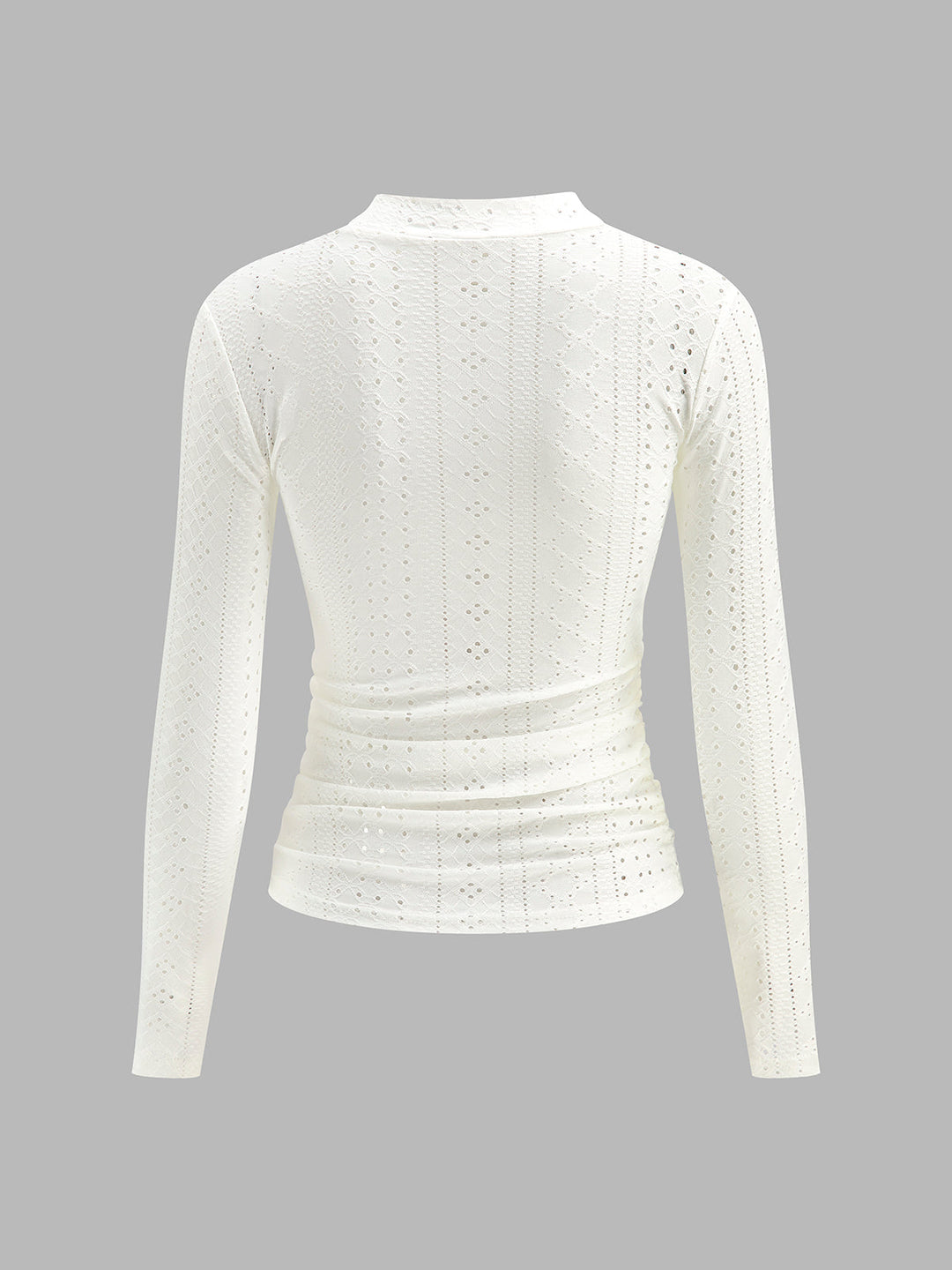 Yarı Şeffaf Dik Yaka Yan Pileli Dar Üst