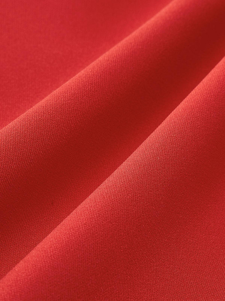 Minimalist Düz Mock Yaka Elbise