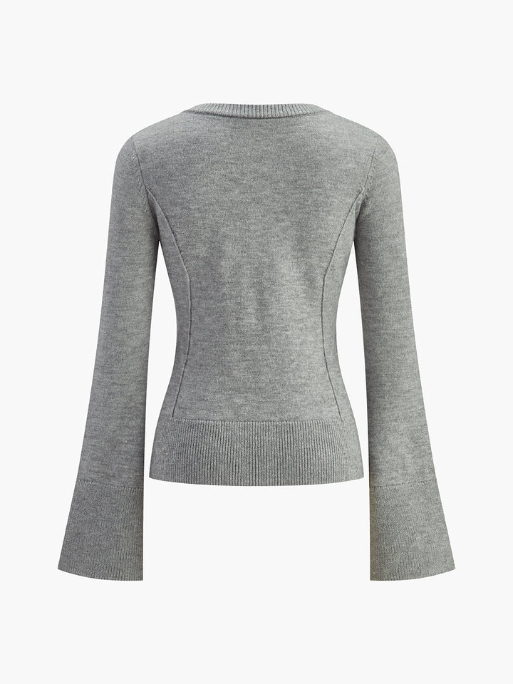 Göğüslü Çan Kollu İnce Hırka