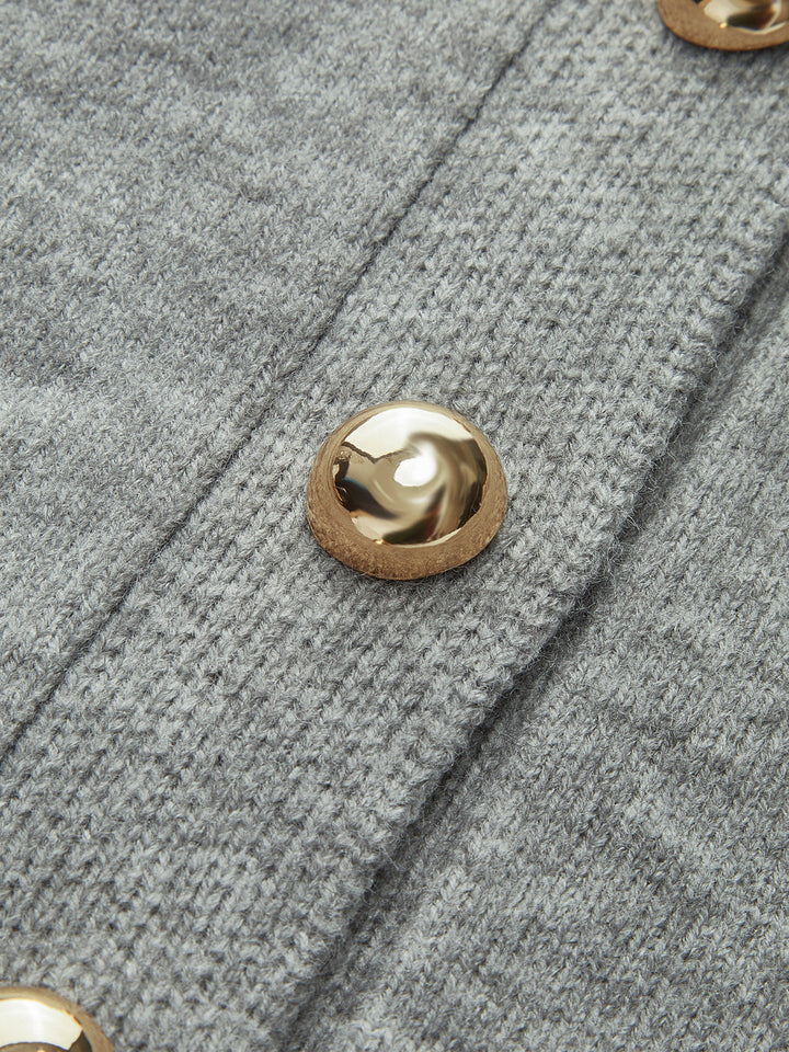 Göğüslü Çan Kollu İnce Hırka