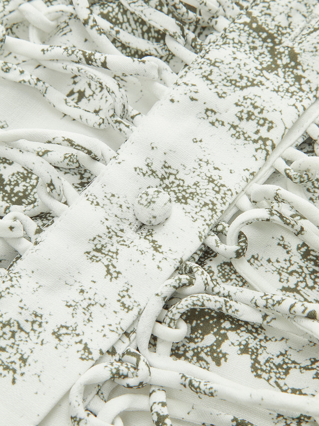 Bağcıklı Ön Çiçekli Puf Kollu Elbise