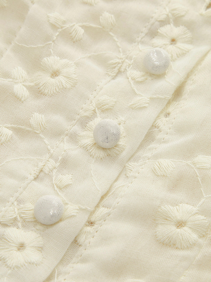 Dantel Kenarlı Kıvrımlı Çiçekli Peplum Üst