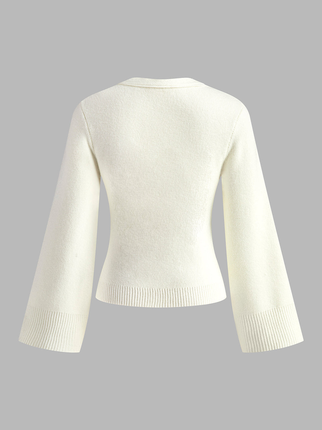 V Yakalı Bölünmüş Düğmeli Hırka