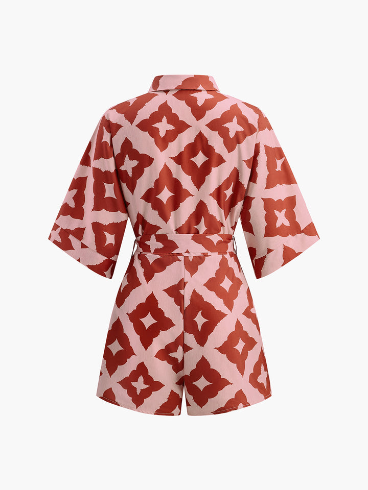 Çiçek Desenli Gömlek Tulum