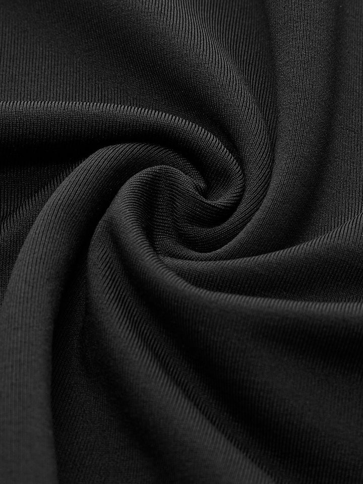 Dik Yaka Pileli Yırtmaçlı Jersey Elbise