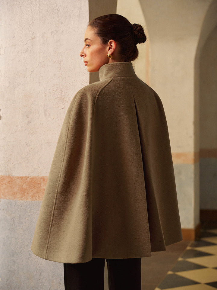 Stand Yaka Lariat-Kemerli Sıcak Pelerin