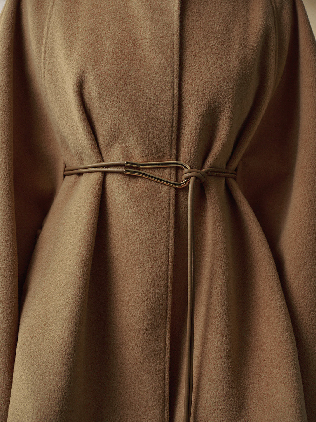 Stand Yaka Lariat-Kemerli Sıcak Pelerin